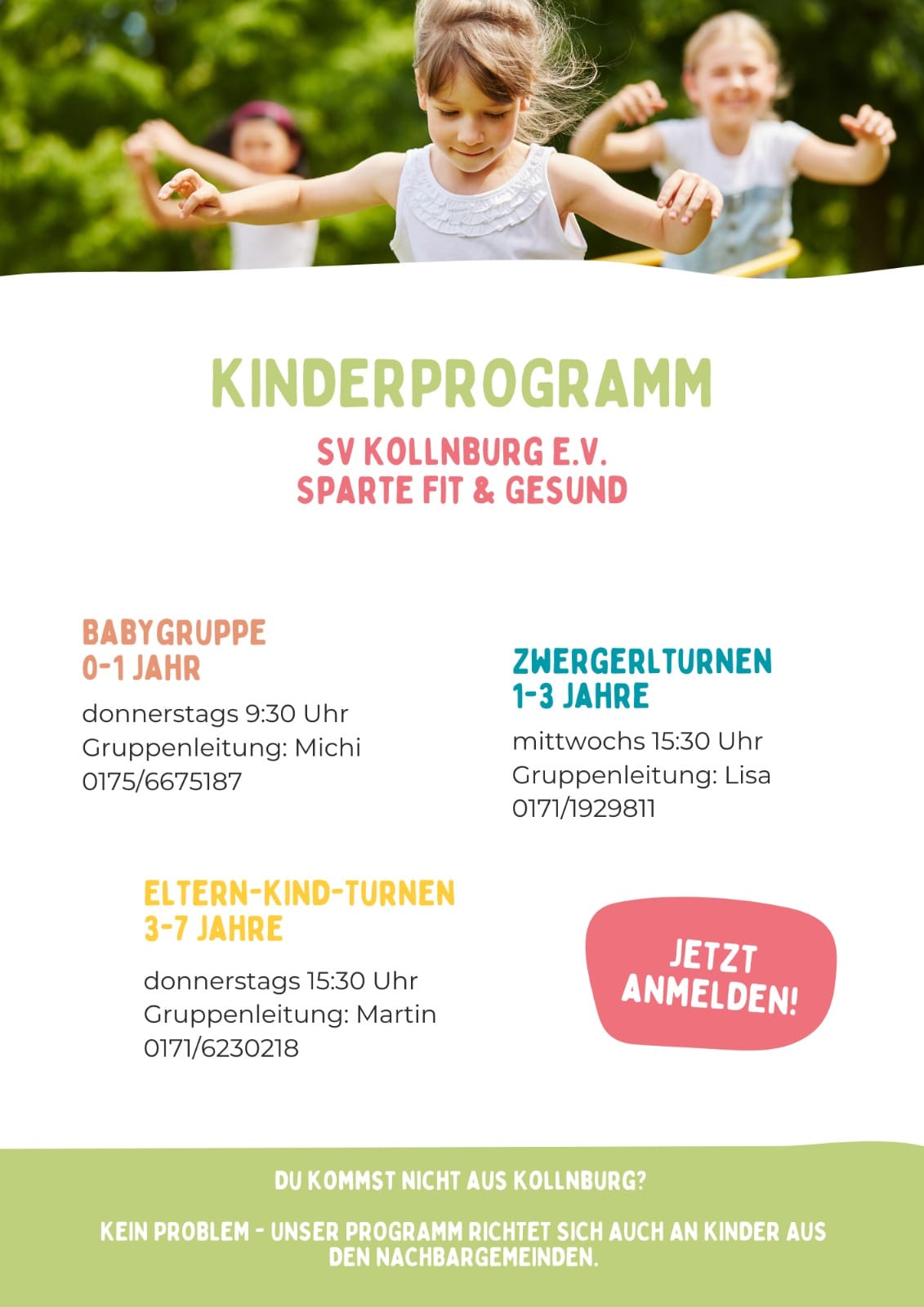 Kinderprogramm der Sparte Fit & Gesund